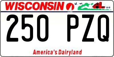 WI license plate 250PZQ
