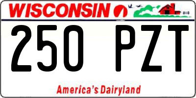 WI license plate 250PZT
