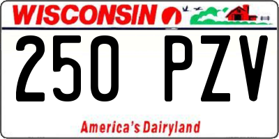 WI license plate 250PZV