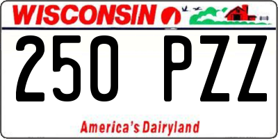 WI license plate 250PZZ