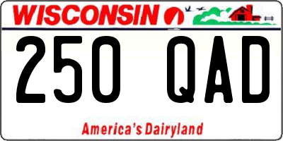 WI license plate 250QAD