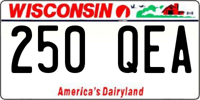 WI license plate 250QEA
