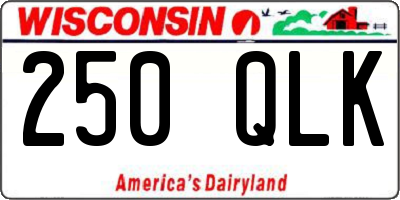 WI license plate 250QLK