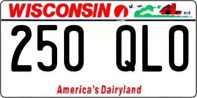 WI license plate 250QLO