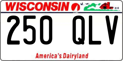 WI license plate 250QLV