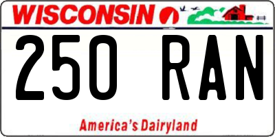 WI license plate 250RAN