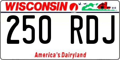 WI license plate 250RDJ