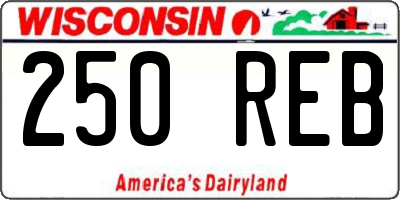 WI license plate 250REB