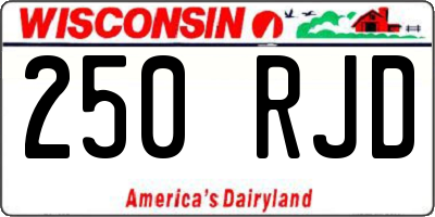 WI license plate 250RJD