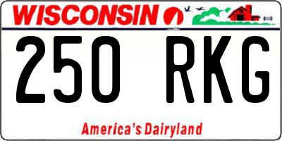 WI license plate 250RKG