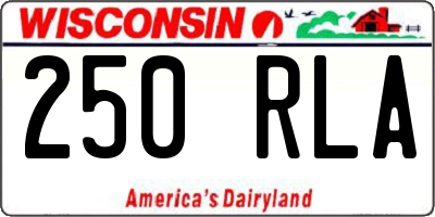 WI license plate 250RLA