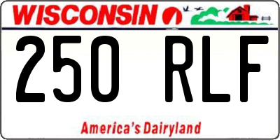 WI license plate 250RLF