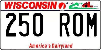 WI license plate 250ROM