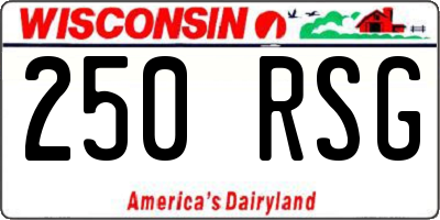 WI license plate 250RSG