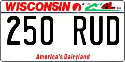 WI license plate 250RUD