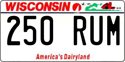 WI license plate 250RUM
