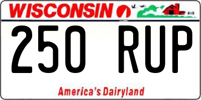 WI license plate 250RUP