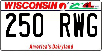 WI license plate 250RWG