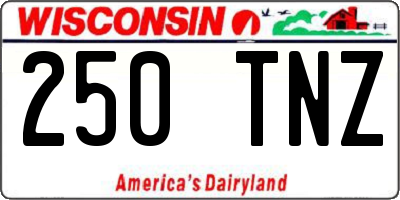 WI license plate 250TNZ