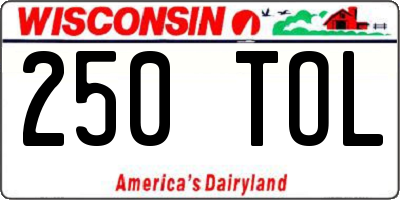 WI license plate 250TOL