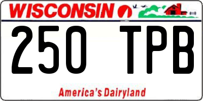 WI license plate 250TPB
