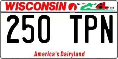 WI license plate 250TPN