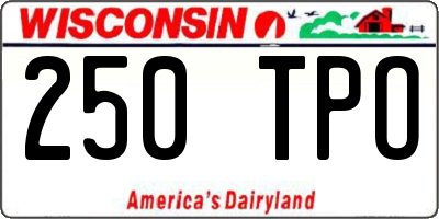 WI license plate 250TPO