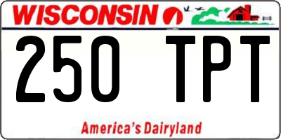 WI license plate 250TPT