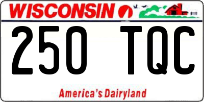 WI license plate 250TQC