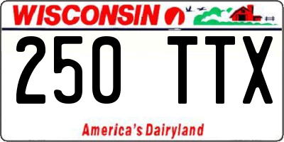 WI license plate 250TTX