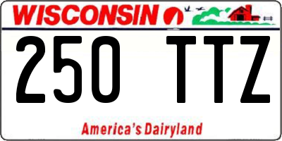 WI license plate 250TTZ