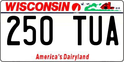 WI license plate 250TUA