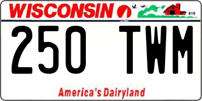WI license plate 250TWM