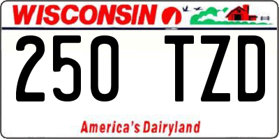 WI license plate 250TZD