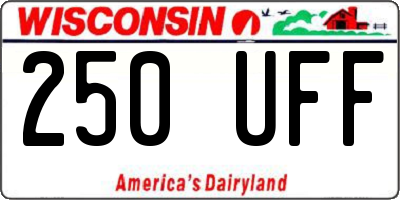WI license plate 250UFF