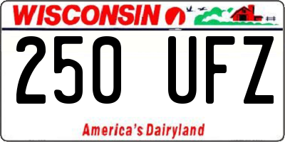 WI license plate 250UFZ