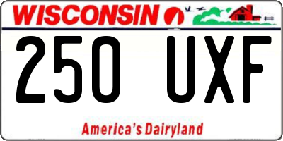 WI license plate 250UXF