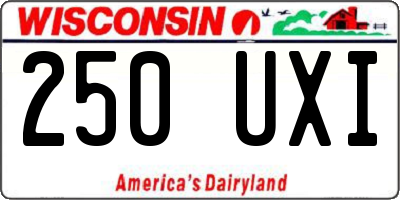 WI license plate 250UXI