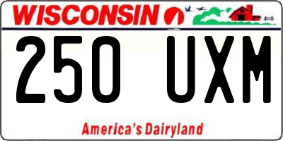 WI license plate 250UXM