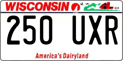 WI license plate 250UXR