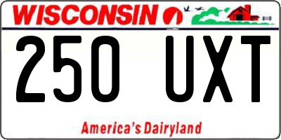 WI license plate 250UXT