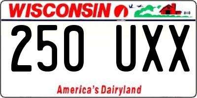 WI license plate 250UXX