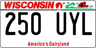 WI license plate 250UYL