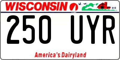 WI license plate 250UYR