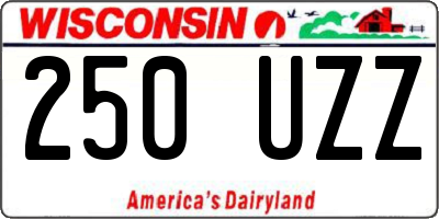 WI license plate 250UZZ