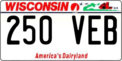 WI license plate 250VEB