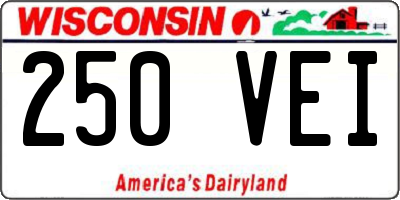WI license plate 250VEI