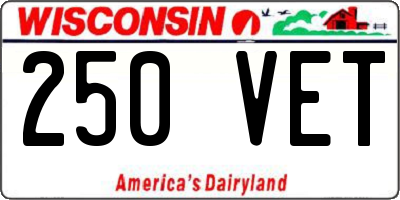 WI license plate 250VET