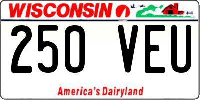 WI license plate 250VEU
