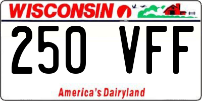 WI license plate 250VFF
